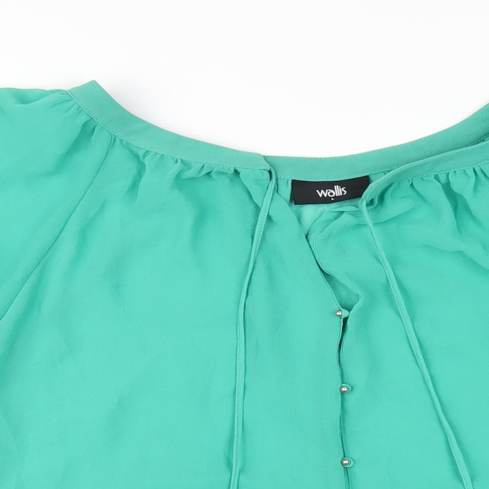 Womens UK Size L Wallis Green Basic Blouse