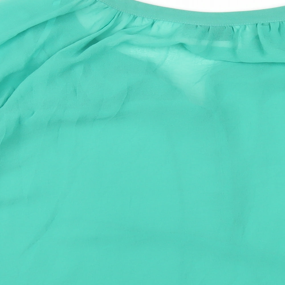 Womens UK Size L Wallis Green Basic Blouse