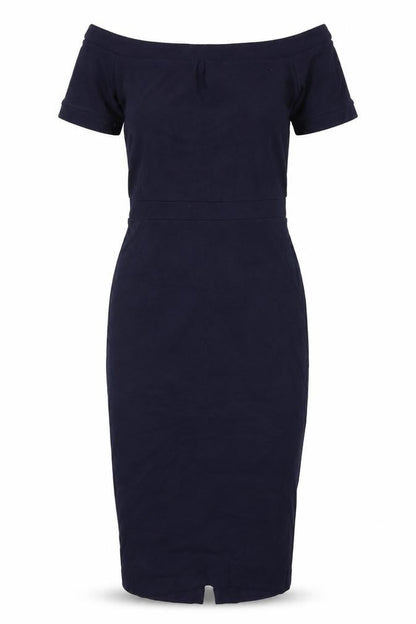Next Womens Blue Viscose Pencil Dress Size 12 Off the Shoulder Pullover