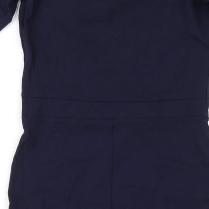 NEXT Womens Blue Viscose Pencil Dress Size 12 Off the Shoulder Pullover