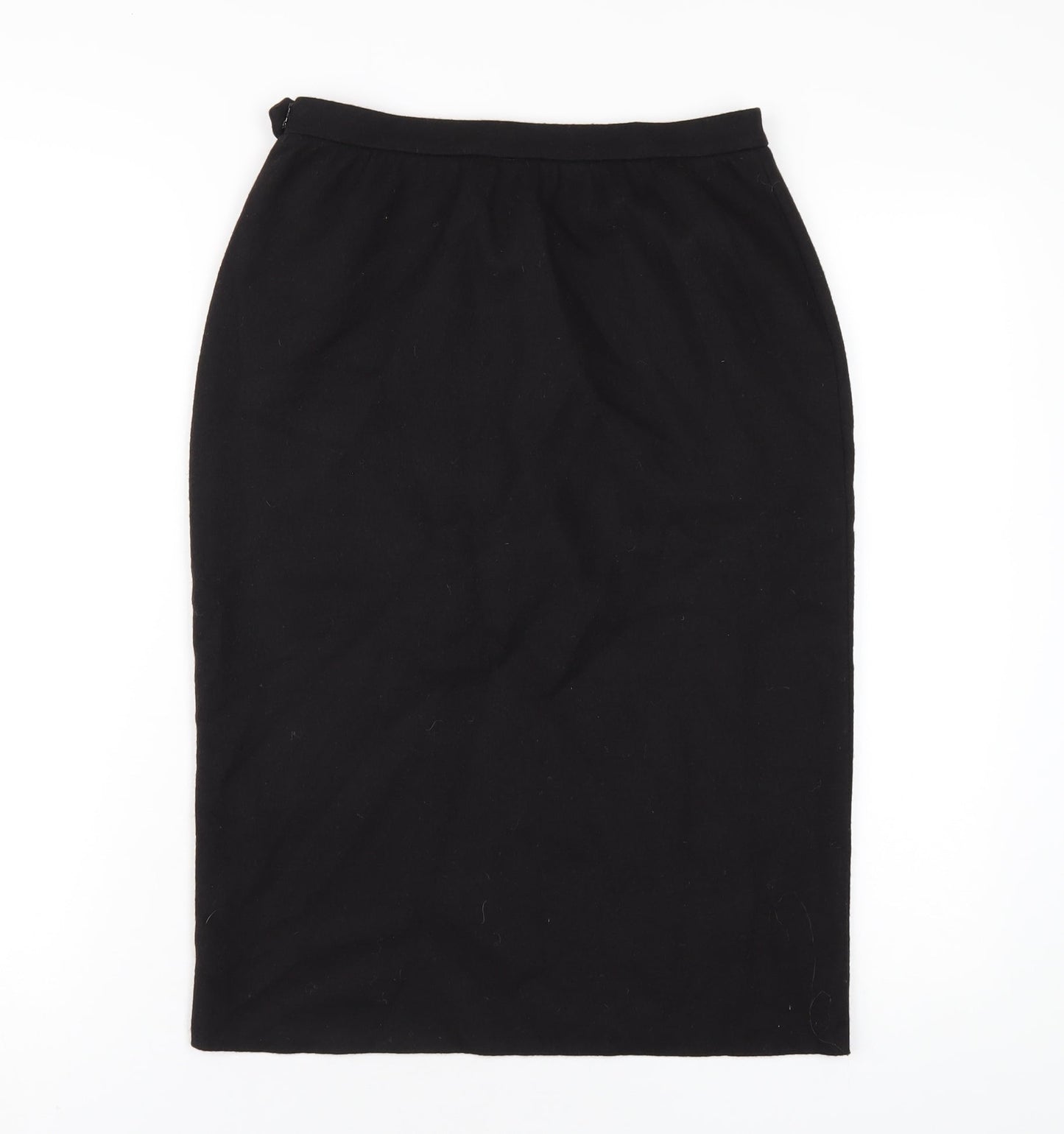 NICOLE FARHI Womens Black Wool Straight & Pencil Skirt Size S Zip