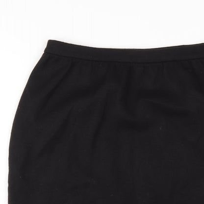 NICOLE FARHI Womens Black Wool Straight & Pencil Skirt Size S Zip