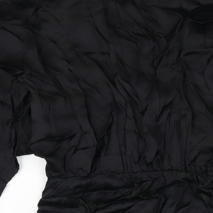 Zara Womens Black Viscose A-Line Size M V-Neck Pullover