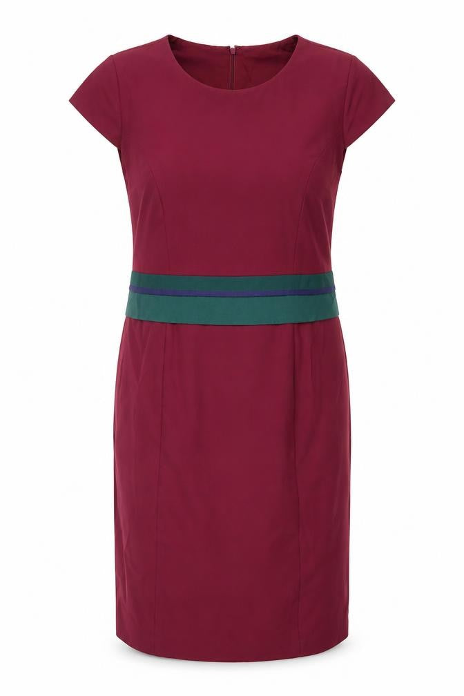Fever Womens Red Polyester Pencil Dress Size 16 Round Neck Zip