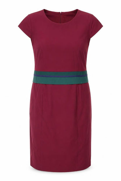 Fever Womens Red Polyester Pencil Dress Size 16 Round Neck Zip