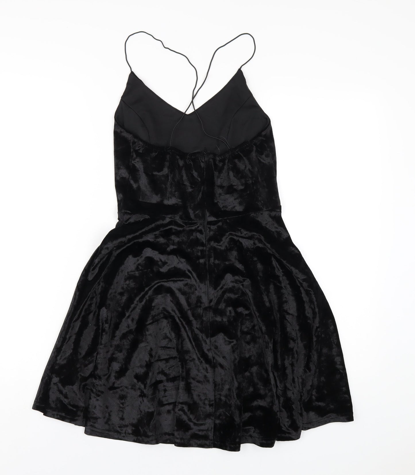 AX Paris Womens Black Polyester A-Line Size 10 V-Neck Zip