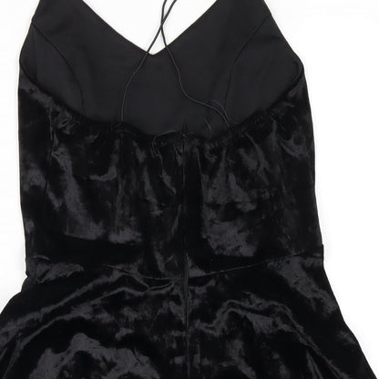 AX Paris Womens Black Polyester A-Line Size 10 V-Neck Zip