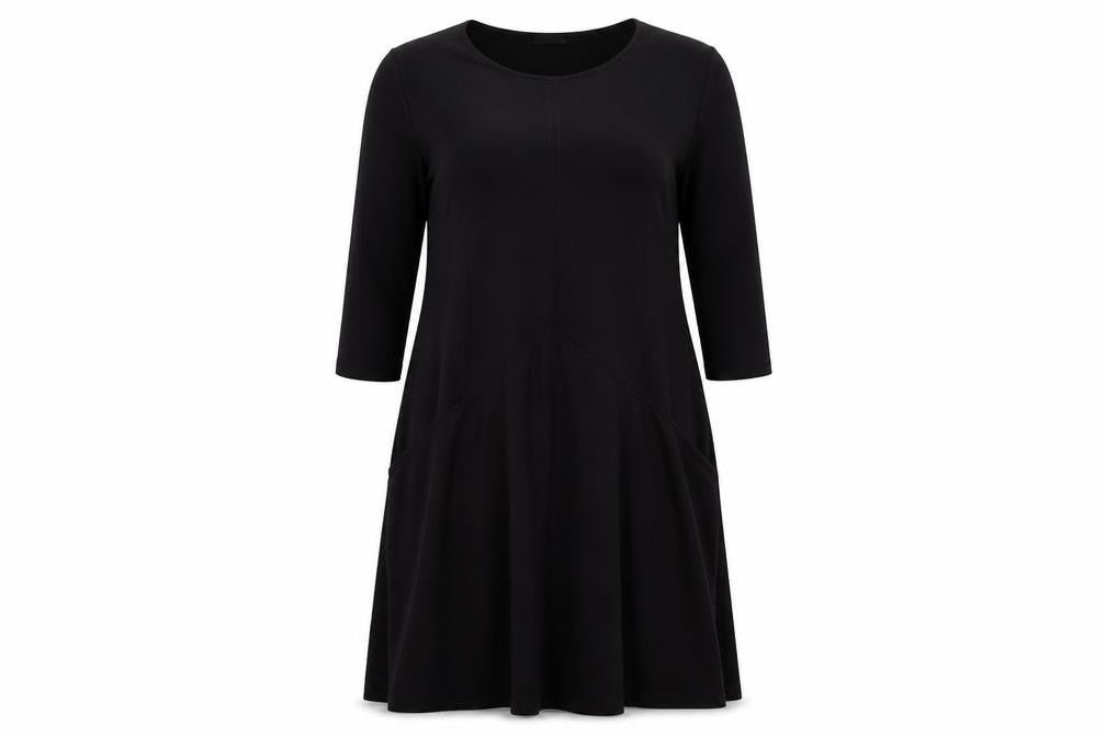 Roman Womens Black Polyester A-Line Size 14 Round Neck Pullover
