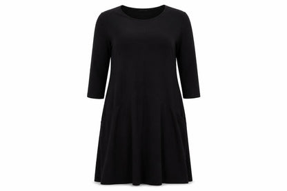 Roman Womens Black Polyester A-Line Size 14 Round Neck Pullover