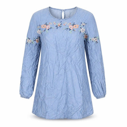 Dorothy Perkins Womens Blue Lyocell A-Line Size 14 Round Neck Pullover