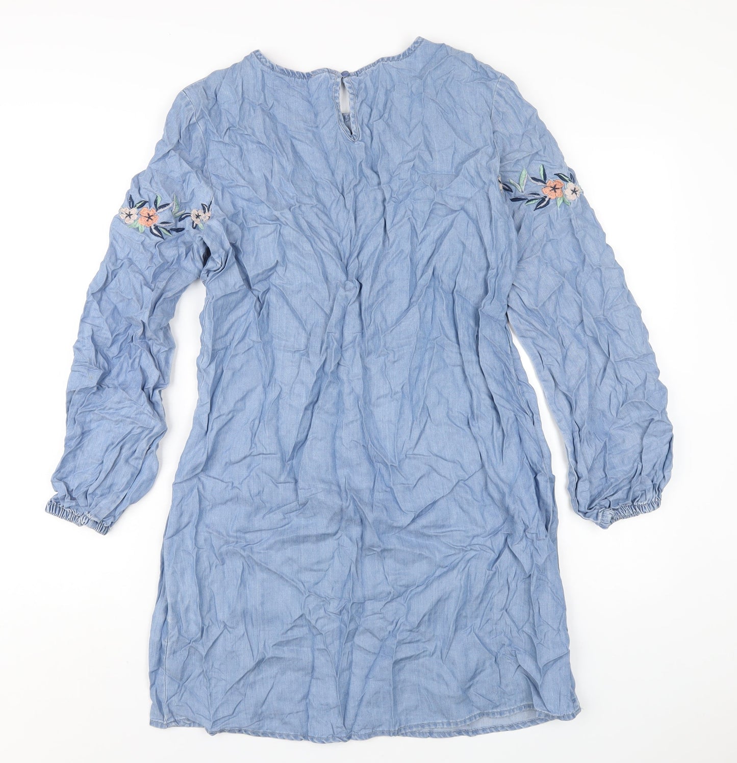 Dorothy Perkins Womens Blue Lyocell A-Line Size 14 Round Neck Pullover