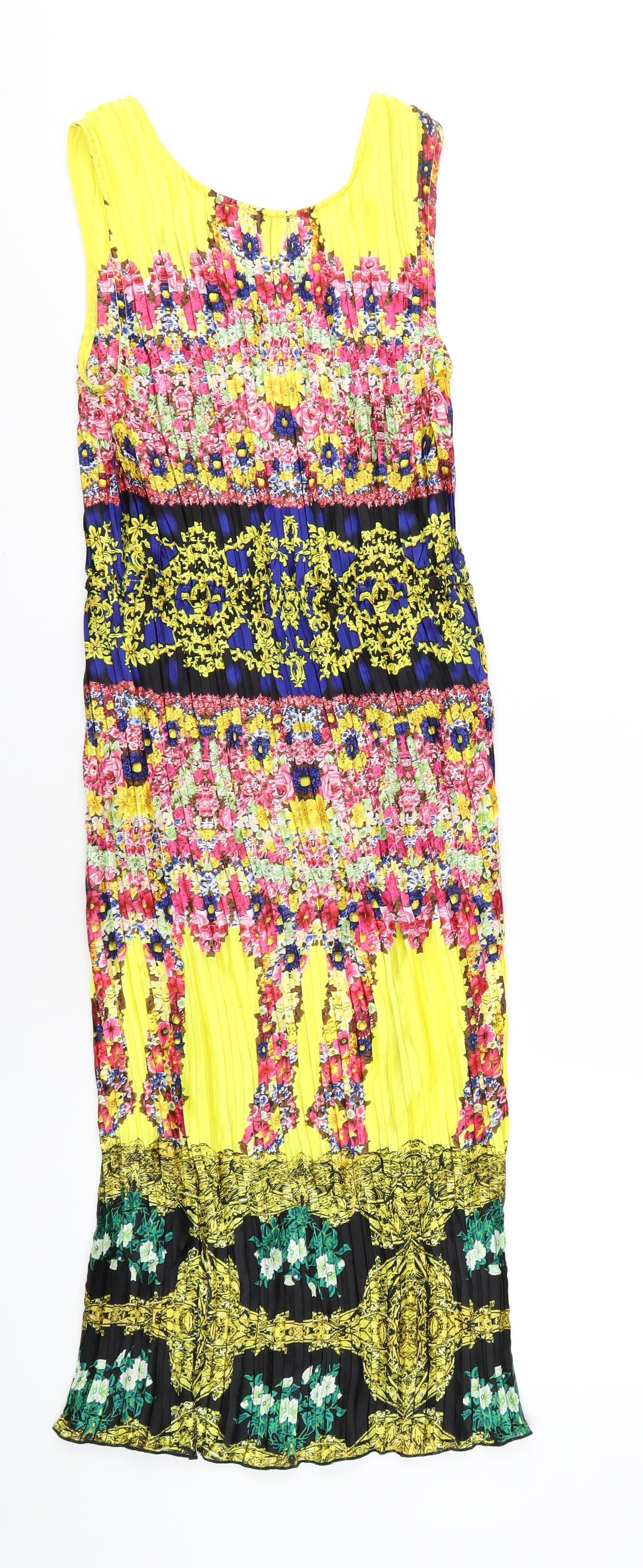 Louche Womens Multicoloured Geometric Polyester A-Line Size 10 Scoop Neck Pullover