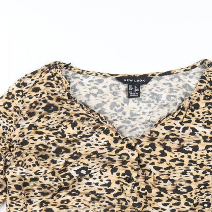 Womens UK Size 6 New Look Brown Basic T-Shirt