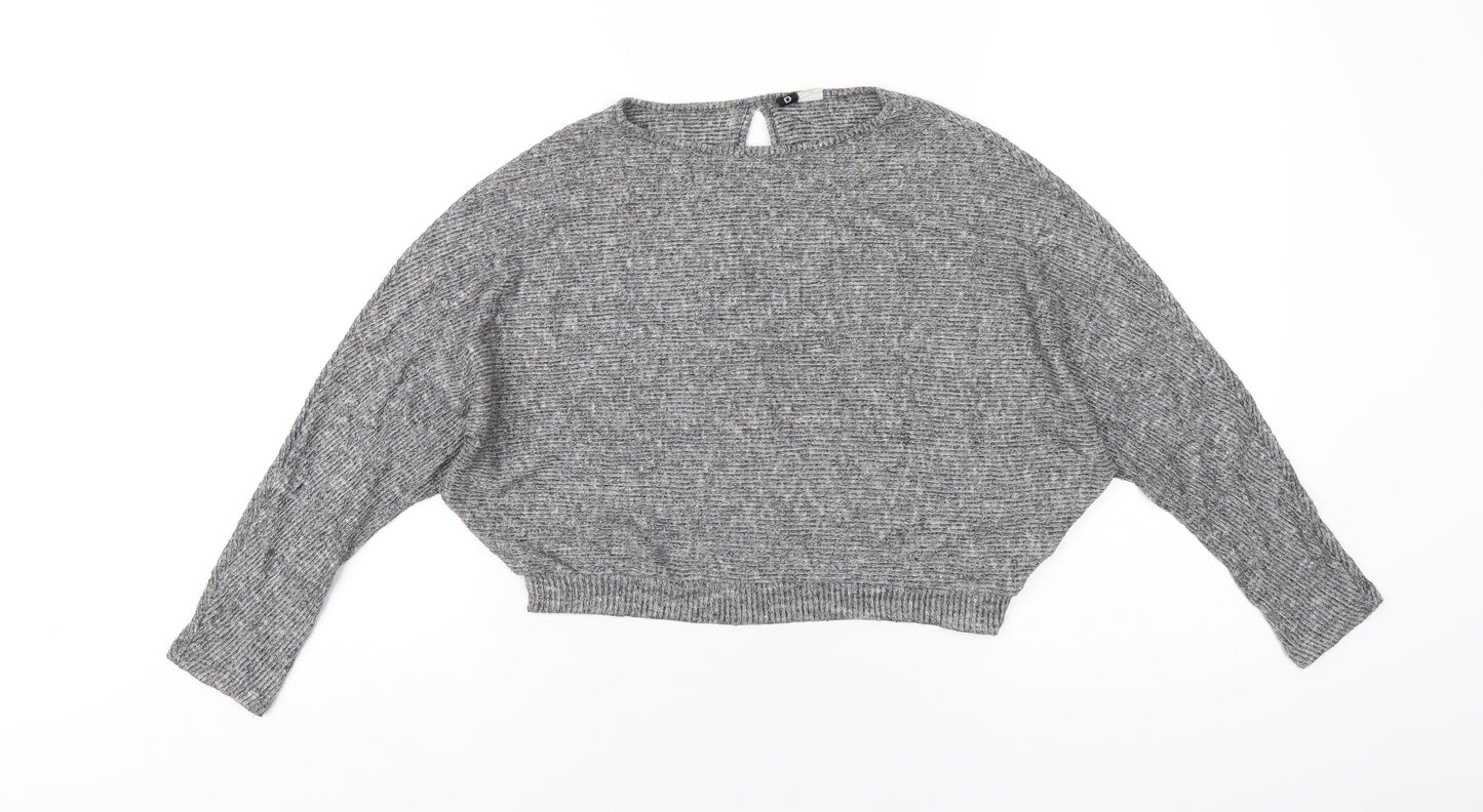 BDG Womens Grey Viscose Cropped T-Shirt Size M Round Neck