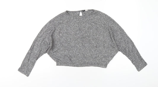 BDG Womens Grey Viscose Cropped T-Shirt Size M Round Neck