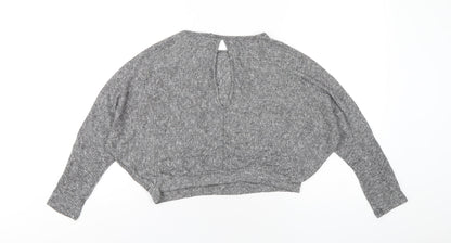 BDG Womens Grey Viscose Cropped T-Shirt Size M Round Neck