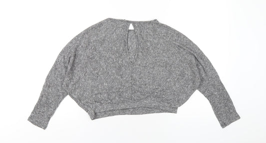 BDG Womens Grey Viscose Cropped T-Shirt Size M Round Neck