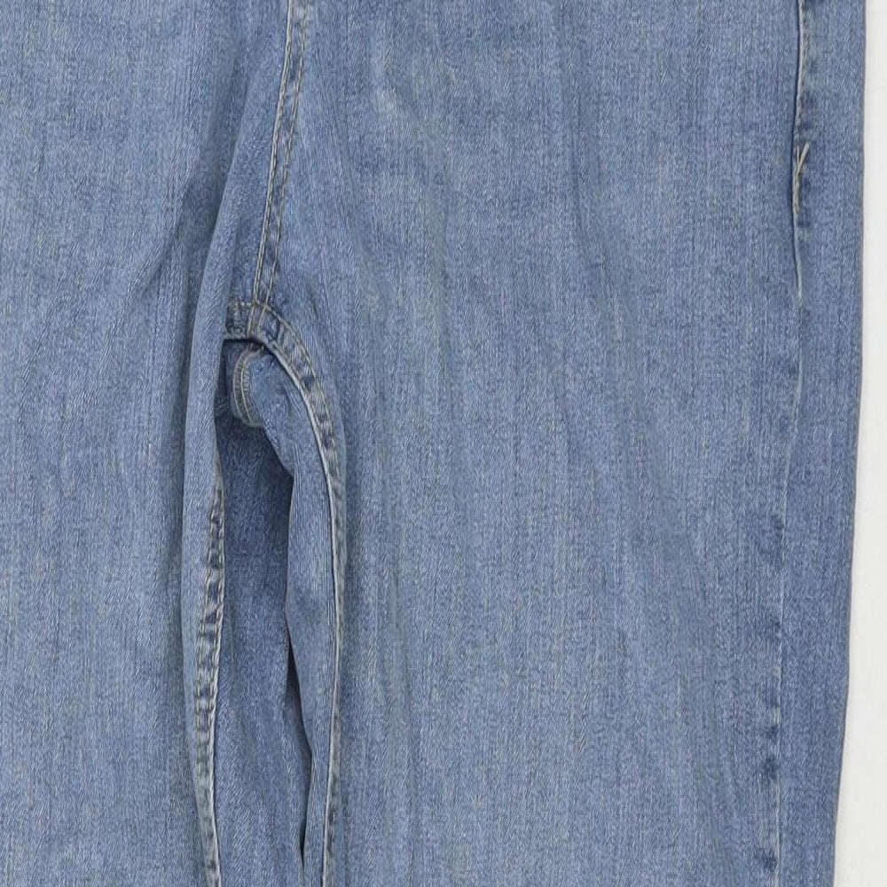 Denim & Co. Womens Blue Cotton Straight Jeans Size 32 in L30 in Regular Zip