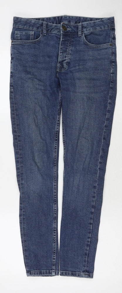 Denim & Co. Mens Blue Polyester Blend Skinny Jeans Size 30 in L29 in Regular Zip
