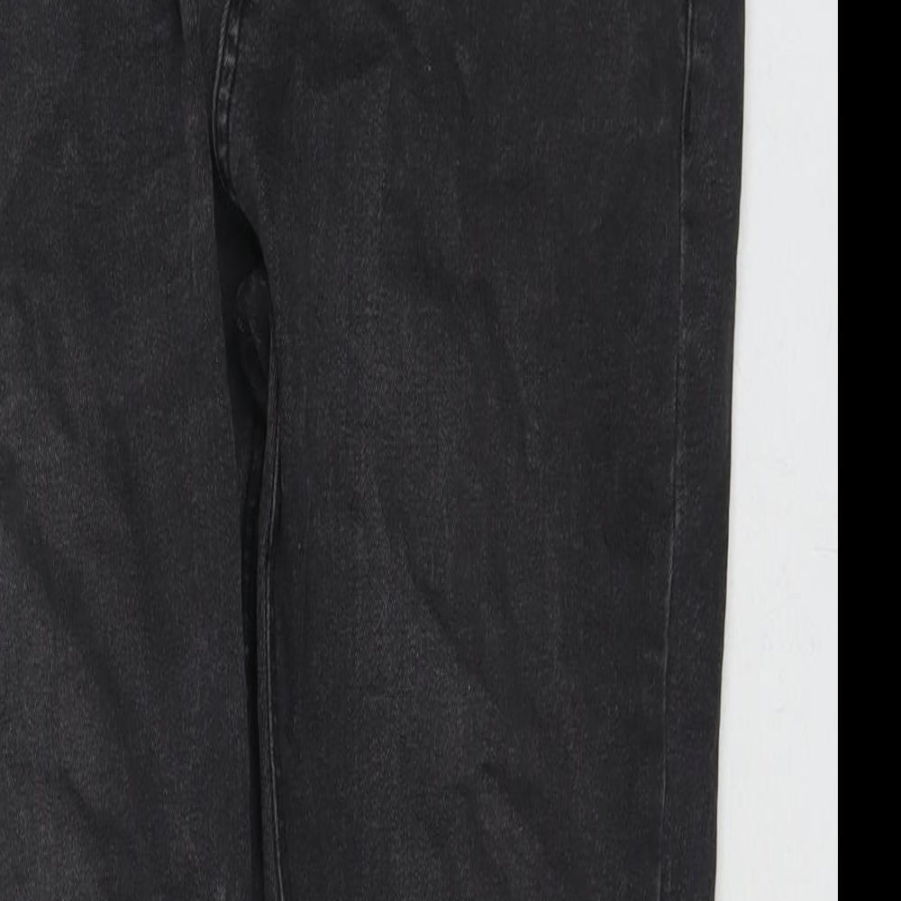 Pull&Bear Womens Black Cotton Skinny Jeans Size 14 L27 in Regular Zip