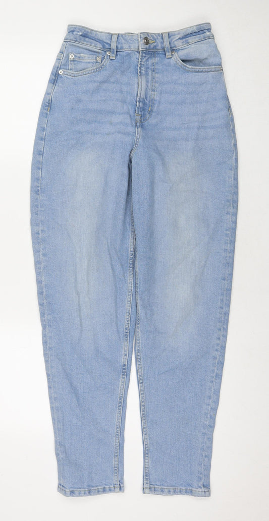 Divided by H&M Womens Blue Cotton Straight Jeans Size 8 L29 in Regular Zip