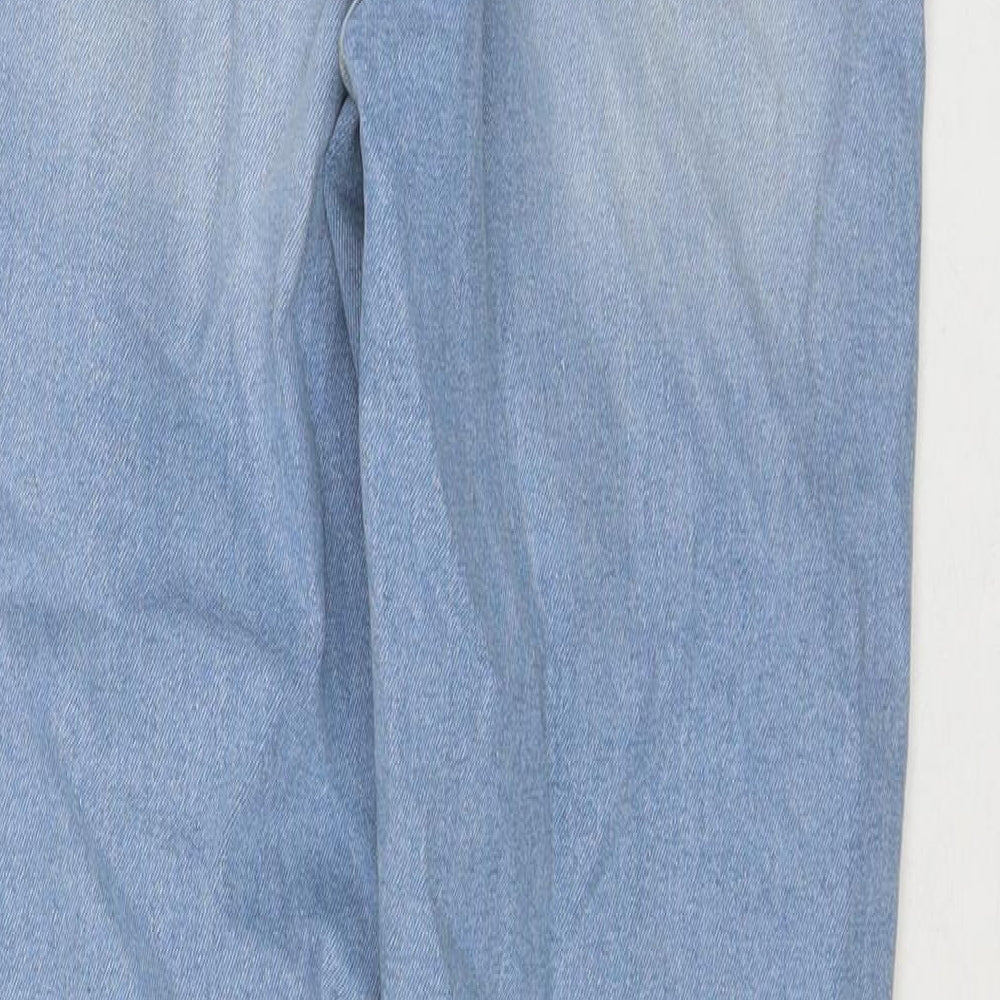 Divided by H&M Womens Blue Cotton Straight Jeans Size 8 L29 in Regular Zip