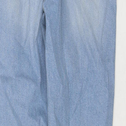 Divided by H&M Womens Blue Cotton Straight Jeans Size 8 L29 in Regular Zip