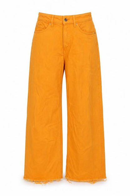 Womens UK Size 28 in Denim & Co. Regular Fit Wide-Leg Orange Jeans