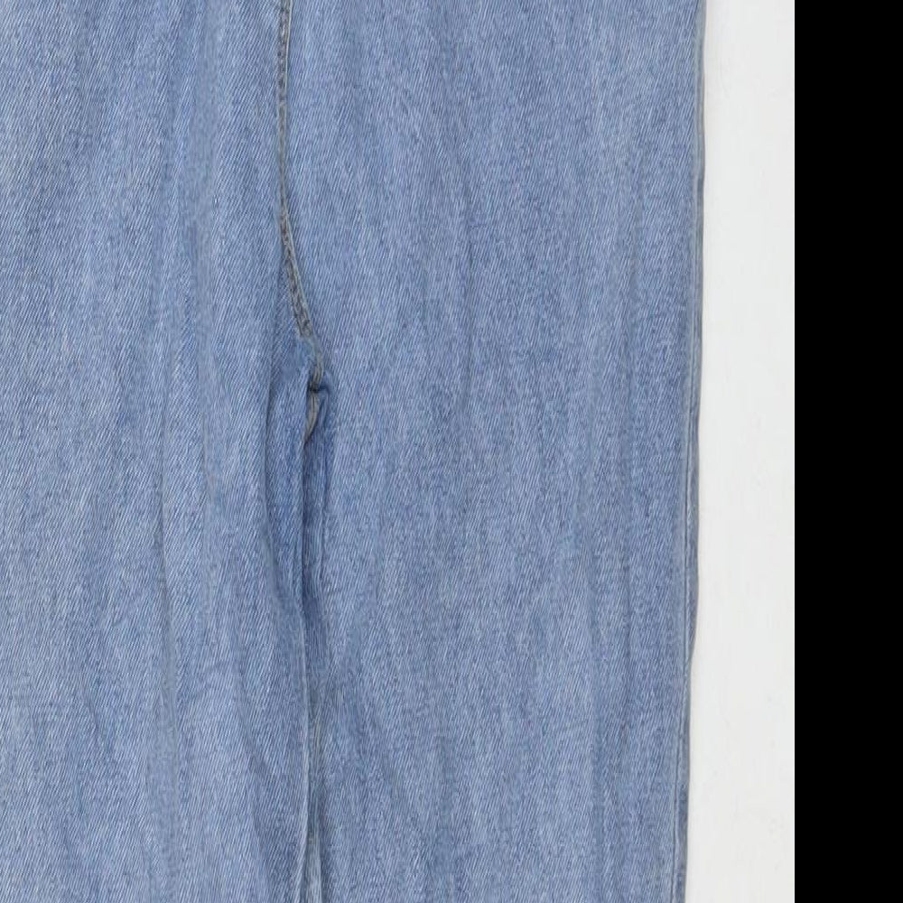 Matalan Girls Blue Cotton Straight Jeans Size 12 Years L25 in Regular Zip