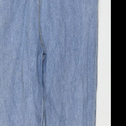 Matalan Girls Blue Cotton Straight Jeans Size 12 Years L25 in Regular Zip