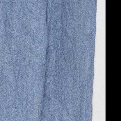 Matalan Girls Blue Cotton Straight Jeans Size 12 Years L25 in Regular Zip