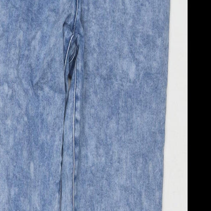 Denim & Co. Womens Blue Cotton Skinny Jeans Size 14 L28 in Regular Zip