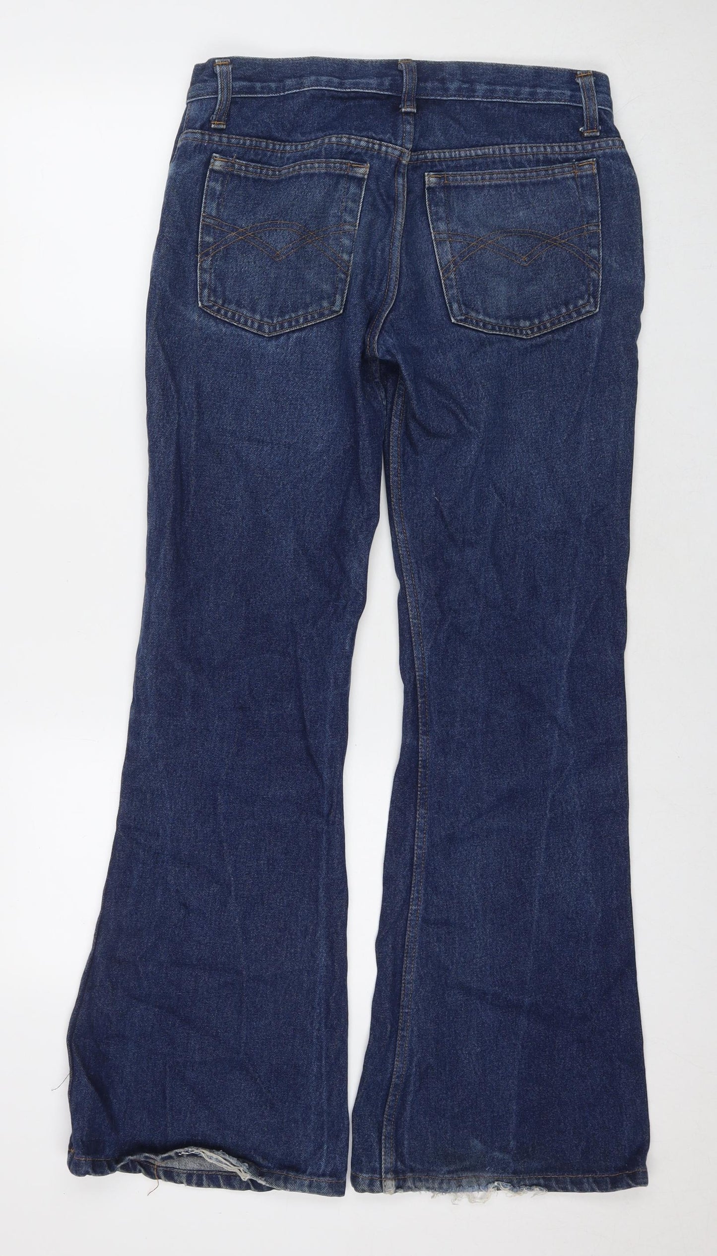 Atom's Womens Blue Cotton Flared Jeans Size 32 in L32 in Regular Zip