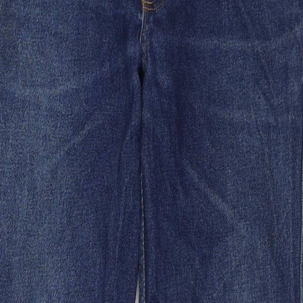 Atom's Womens Blue Cotton Flared Jeans Size 32 in L32 in Regular Zip