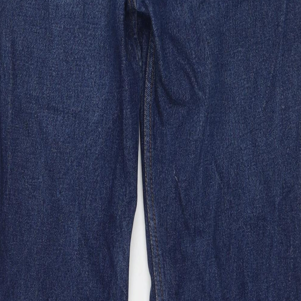 Atom's Womens Blue Cotton Flared Jeans Size 32 in L32 in Regular Zip