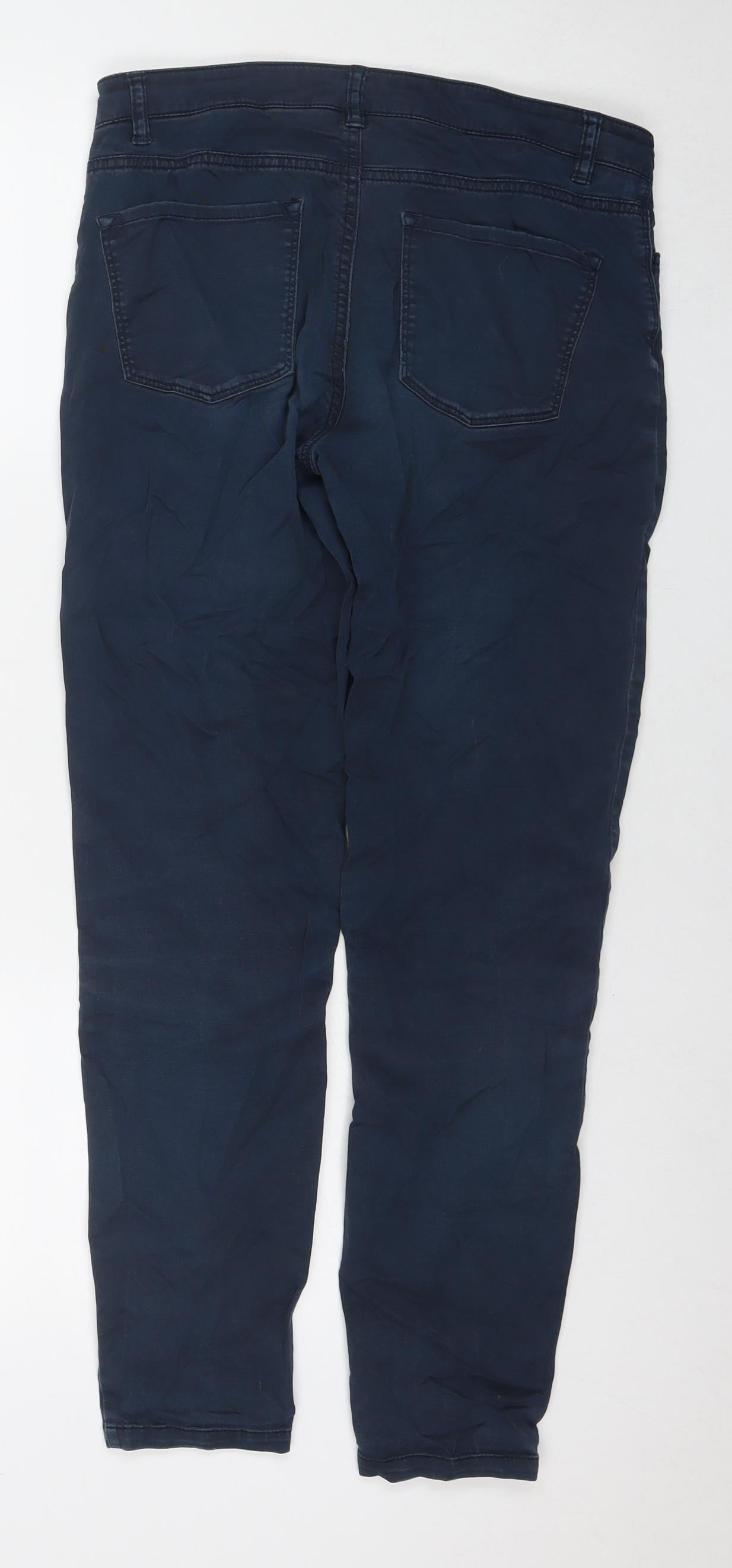 United Colors of Benetton Womens Blue Cotton Skinny Jeans Size 32 in L29 in Regular Zip