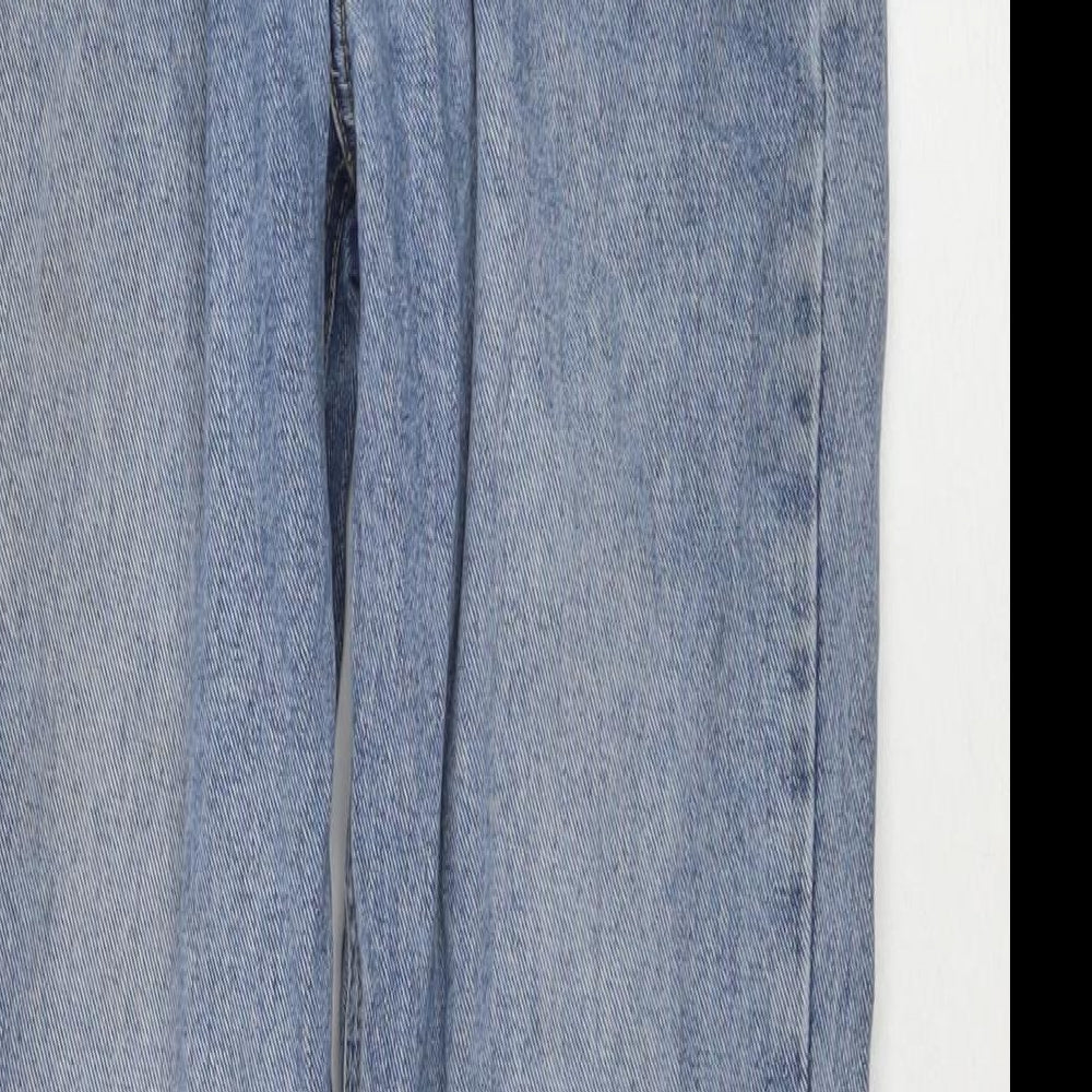 PRETTYLITTLETHING Womens Blue Cotton Mom Jeans Size 6 L28 in Regular Zip