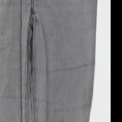 Denim & Co. Womens Grey Cotton Skinny Jeans Size 14 L27 in Regular Zip