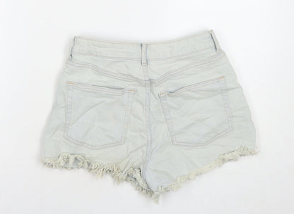 Divided by H&M Womens Blue Cotton Hot Pants Shorts Size 10 L3 in Regular Zip