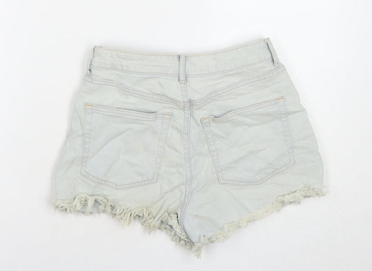Divided by H&M Womens Blue Cotton Hot Pants Shorts Size 10 L3 in Regular Zip