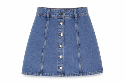 Womens UK Size 4 Divided by H&M A-Line Denim Skirt