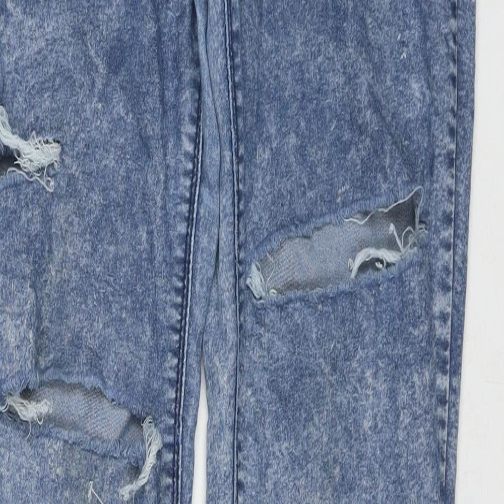 Denim & Co. Womens Blue Cotton Skinny Jeans Size 14 L29 in Regular Zip