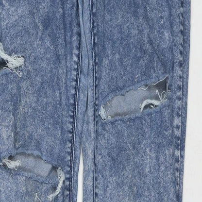 Denim & Co. Womens Blue Cotton Skinny Jeans Size 14 L29 in Regular Zip