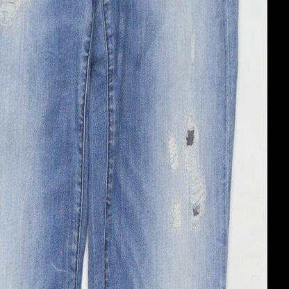 United Colors of Benetton Womens Blue Cotton Skinny Jeans Size 29 in L31 in Regular Zip