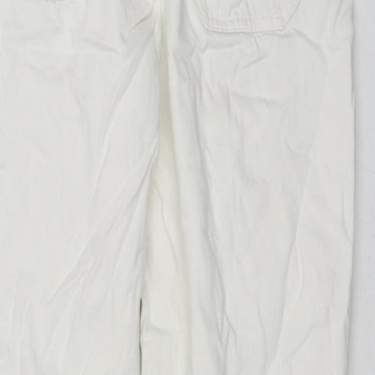 Zara Womens White Cotton Mom Jeans Size 8 L24 in Regular Zip - Cargo Style