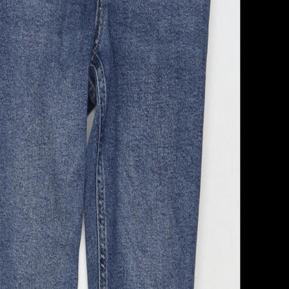 Topshop Womens Blue Cotton Skinny Jeans Size 26 L28 in Regular Zip