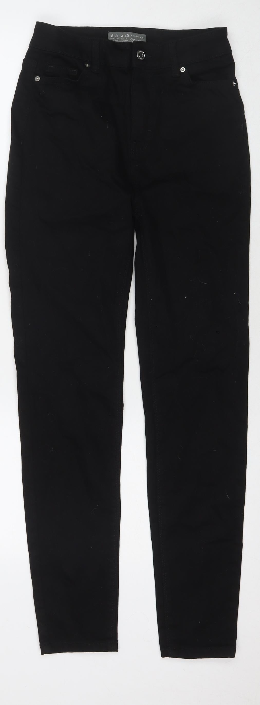 Denim & Co. Womens Black Cotton Skinny Jeans Size 8 L30 in Regular Zip