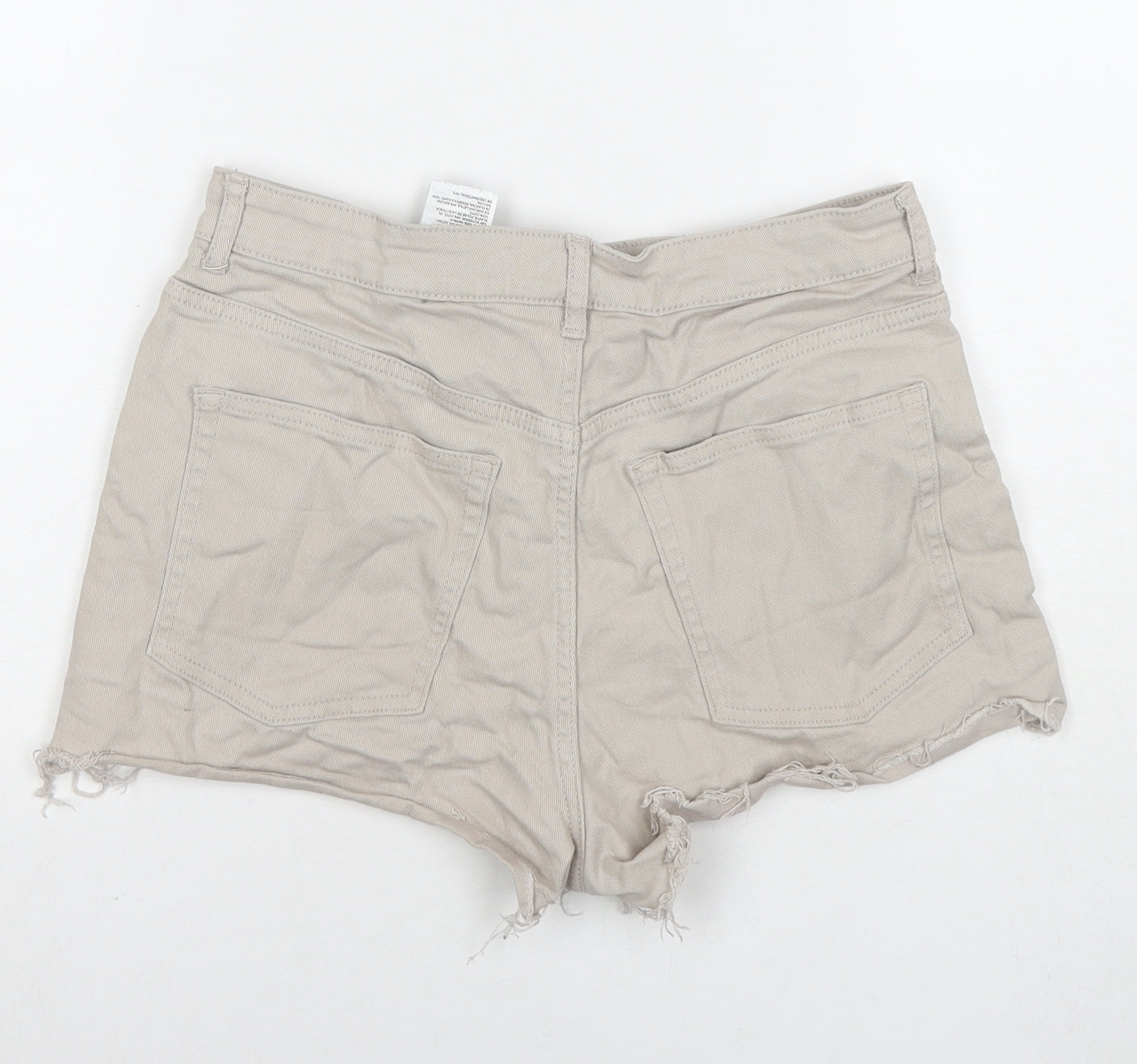 Divided by H&M Womens Beige Cotton Hot Pants Shorts Size 14 L3 in Regular Zip
