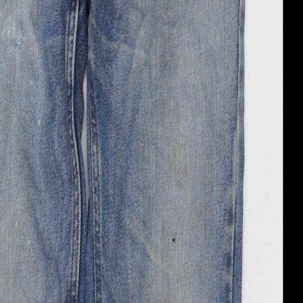George Mens Blue Cotton Straight Jeans Size 30 in L31 in Regular Zip