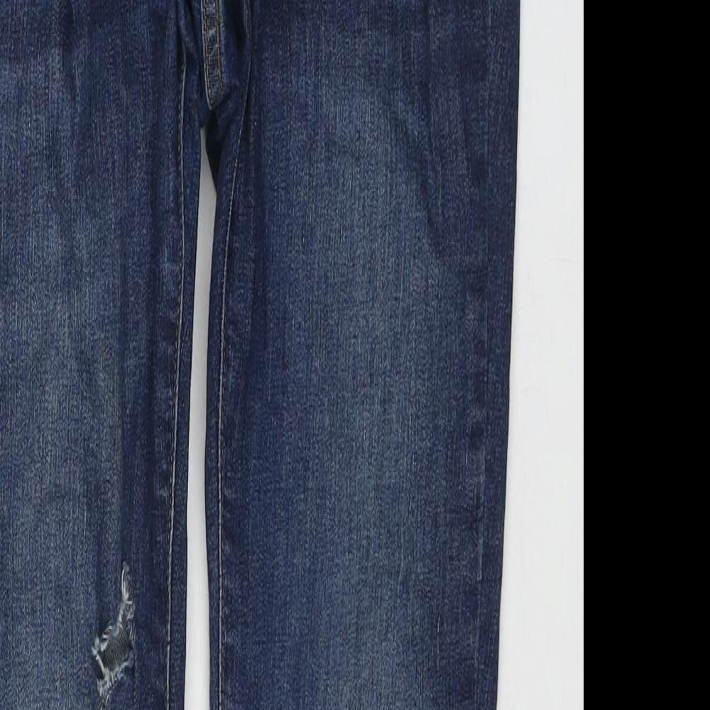 Denim & Co. Womens Blue Cotton Skinny Jeans Size 4 L24 in Regular Zip